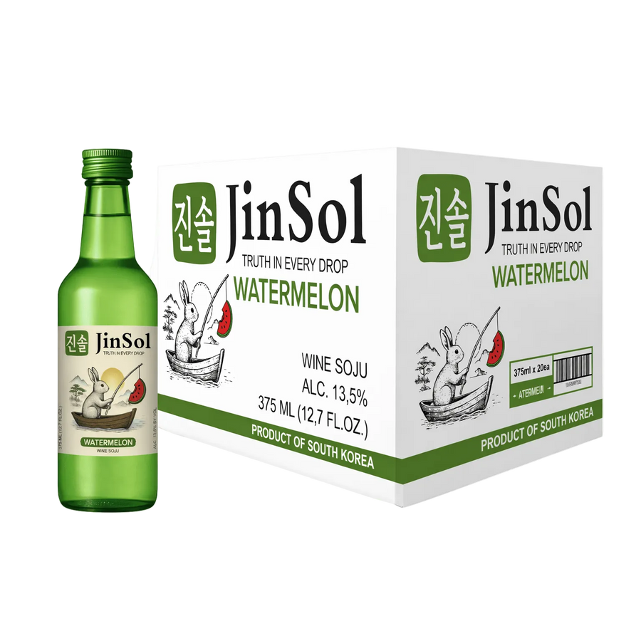 JinSol WATERMELON Korean Soju, 375 mL