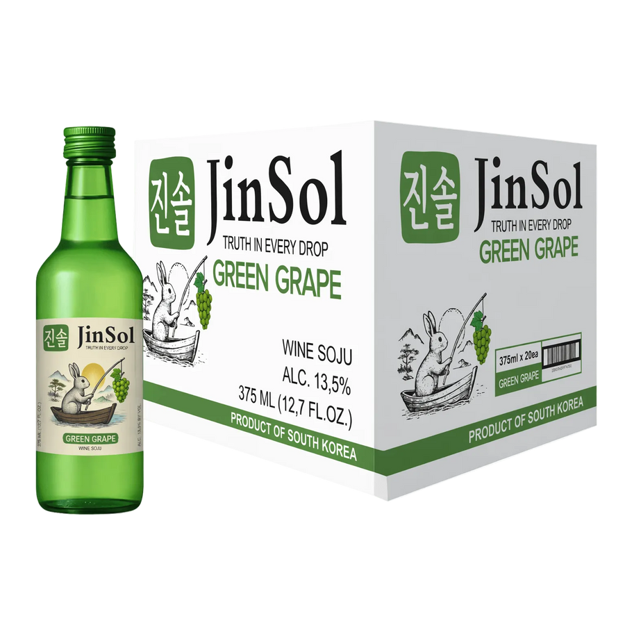 JinSol GREEN GRAPE Korean Soju, 375 mL