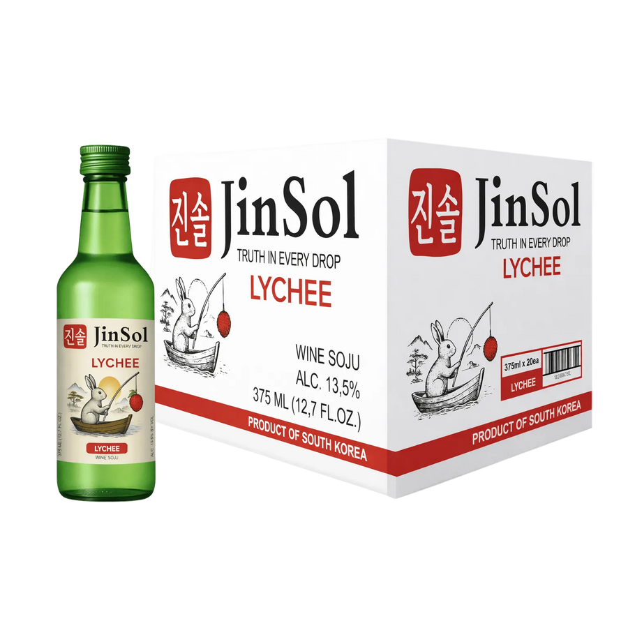 JinSol LYCHEE Korean Soju, 375 mL