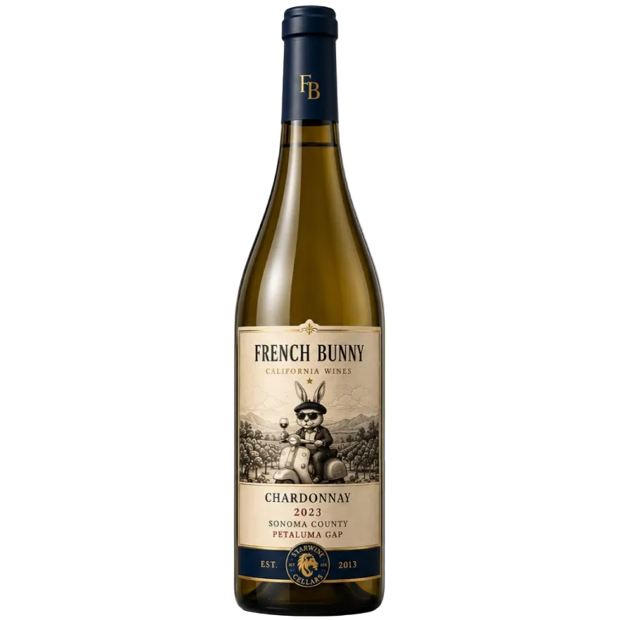 California Wine, French Bunny, Chardonnay 2022, Sonoma County, Petaluma Gap,  750 mL ,  XX %