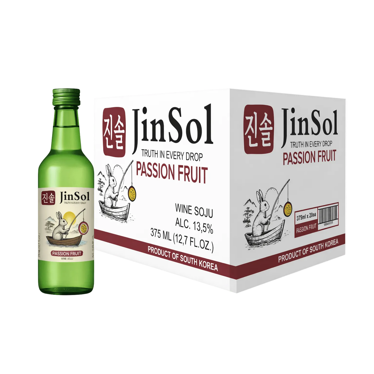 JinSol PASSION FRUIT Korean Soju, 375 mL