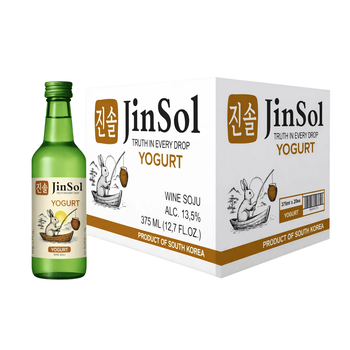 JinSol YOGURT Korean Soju, 375 mL