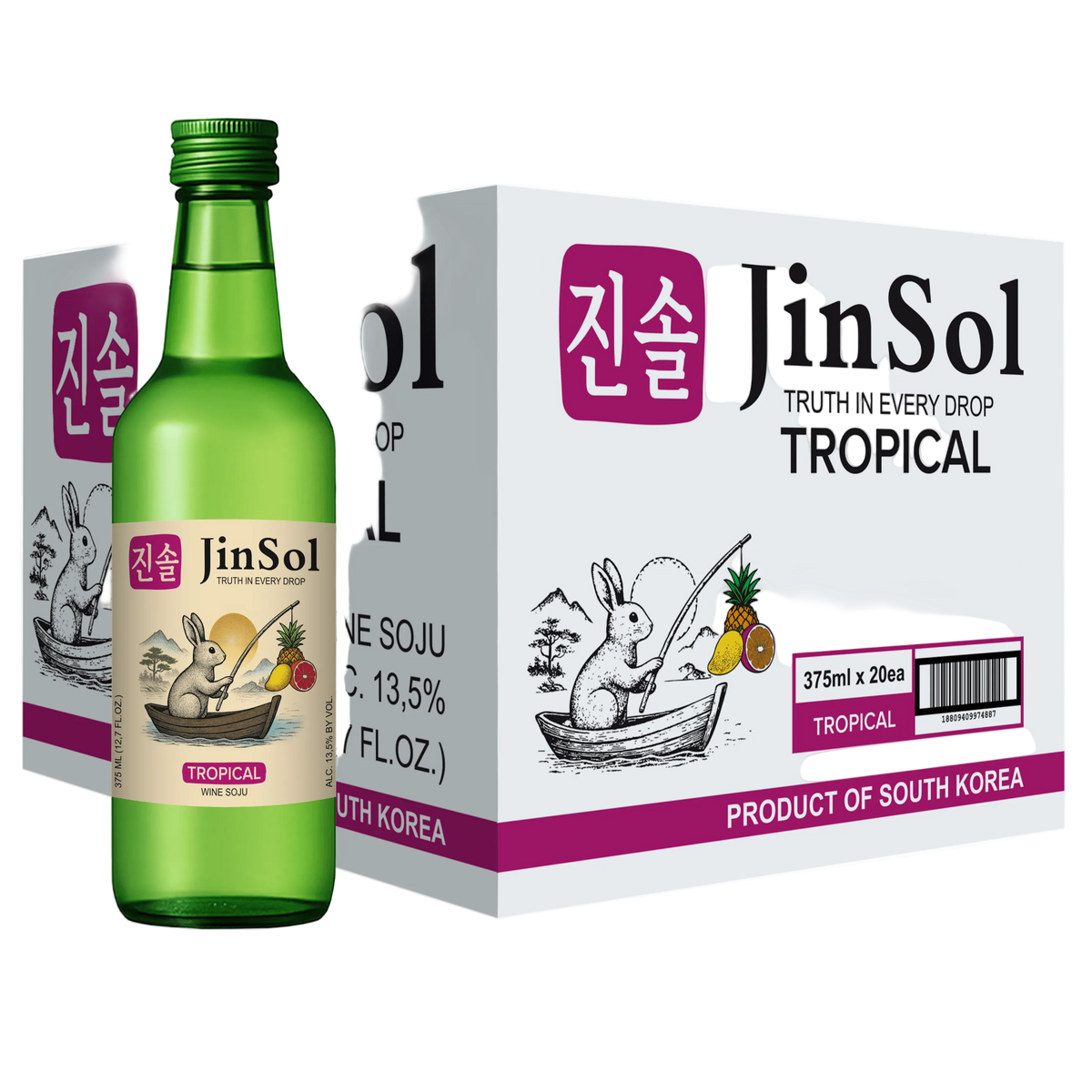 JinSol Tropical Korean Soju, 375 mL