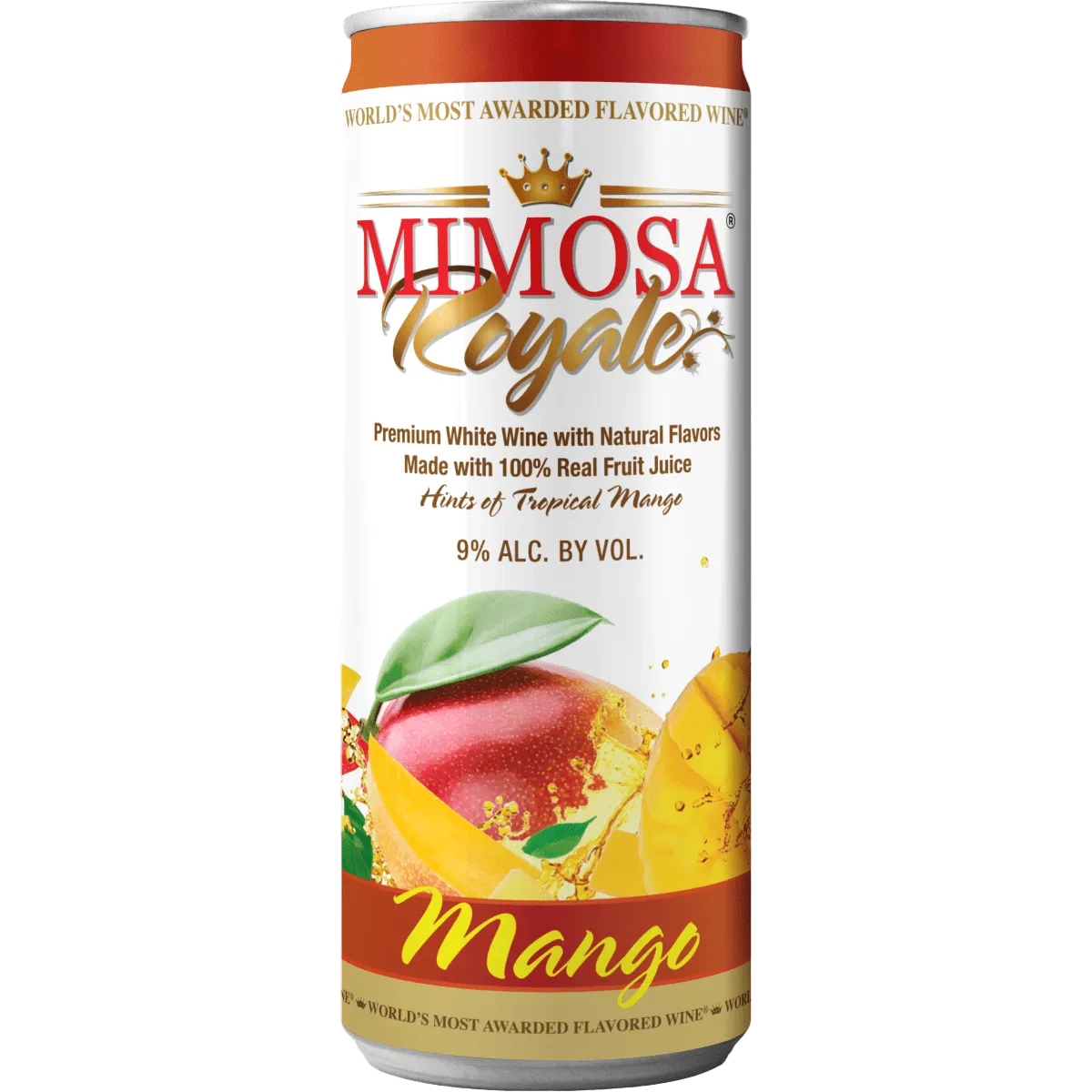 Mimosa Royale Mango Pack 4 , mix of different Muscat Wines, blended with only the best 100% Natural Fresh Ripe Philippine Mango Juice, 355 mL, 9% ABV - Terra Global Beverages