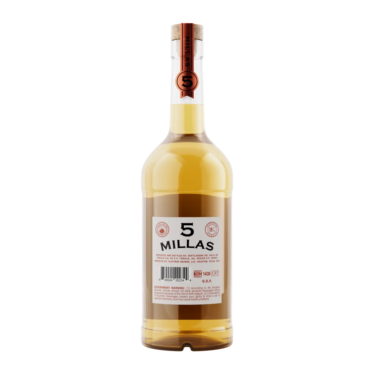 Tequila 5 Millas, 100% Agave, Reposado, 750 mL , 40% - Terra Global Beverages